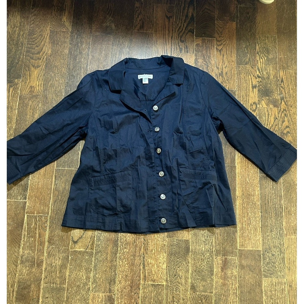 Christopher & Banks XL Dark Blue Light Weight Cotton Blend Jacket
